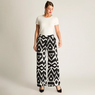 PANTALON PALAZZO ESTAMPADO CRUDO - 4