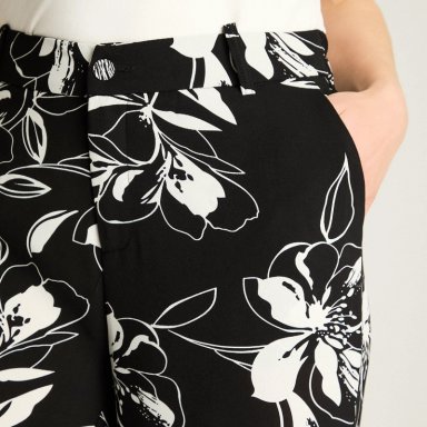 PANTALON CASUAL PALAZZO NEGRO FLORAL - 3