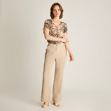 PANTALON FORMAL PALAZZO BEIGE - 4