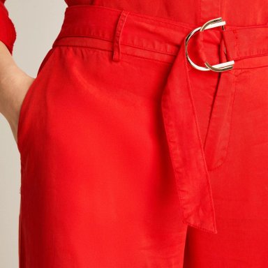 PANTALON ROJO RECTO CON LAZO - 3