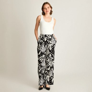 PANTALON PALAZZO CASUAL CRUDO ESTAMPADO - 4