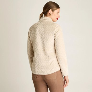 POLERON ARENA EFECTO PIEL CON TEXTURA EN RELIEVE Y CIERRE FULL ZIPPER - 2