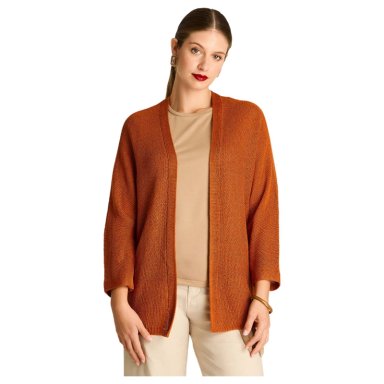 TAPADO TERRACOTA TEJIDO CON MANGA KIMONO 3/4 - 1
