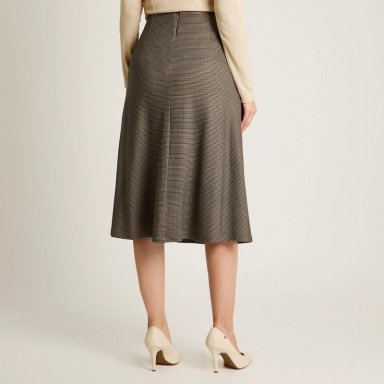 FALDA GRIS LANILLA MIDI CON DISEÑO DE PATRON CLASICO - 2