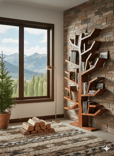 LIBRERO ARBOL MUEBLES NATIVA - 1