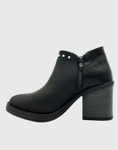 BOTIN PARA MUJER CON TACO CLASICO NEGRO - 2