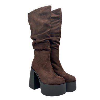 BOTA PARA MUJER ESTILO CORRUGADO Y PLATADORMA ALTA CAFE DANICOLLE - 3