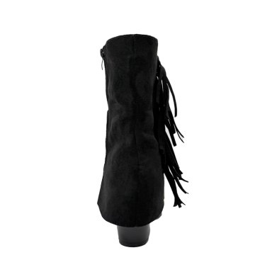 BOTIN ALTO PARA MUJER FLECOS TAPADA NEGRO - 4