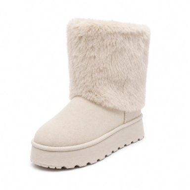 BOTA PARA MUJER AFELPADA INVIERNO CREAM DANICOLLE - 2