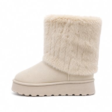BOTA PARA MUJER AFELPADA INVIERNO CREAM DANICOLLE - 3