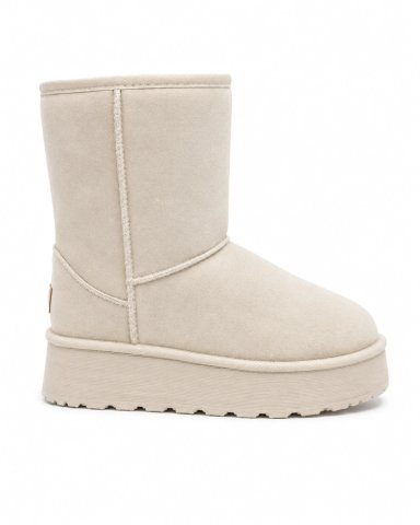 BOTA PARA MUJER AFELPADA BEIGE DANICOLLE - 1