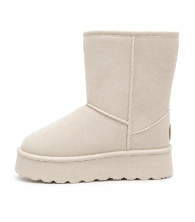 BOTA PARA MUJER AFELPADA BEIGE DANICOLLE - 2