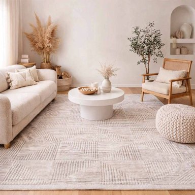 ALFOMBRA TURCA VAIVIEN TORNADO BEIGE Y GRIS RECTANGULAR DE POLIE STER 160 X 230 CM - 1
