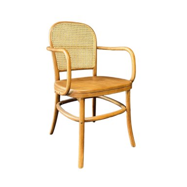 SILLA KEVIN CON BRAZOS EN MADERA DE HAYA Y RESPALDO DE RATAN NATURAL - 2