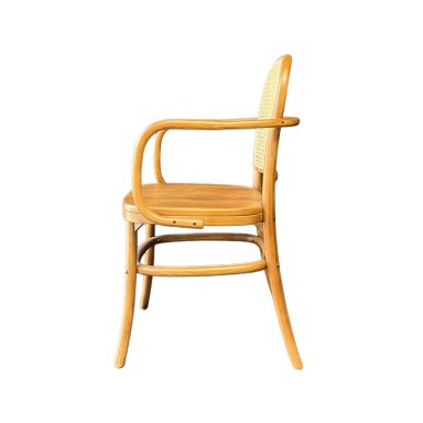 SILLA KEVIN CON BRAZOS EN MADERA DE HAYA Y RESPALDO DE RATAN NATURAL - 4