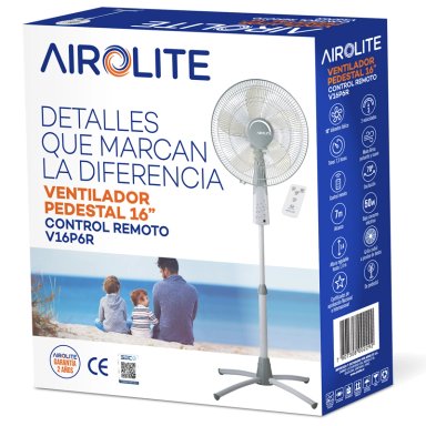 VENTILADOR AIROLITE 50 WATTS PEDESTAL 16' CON CONTROL REMOTO V16P6R - 9