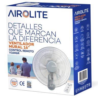 VENTILADOR AIROLITE 50 WATTS MURAL 16 C/R Y TIMER V16M6R - 8
