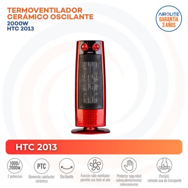 TERMOVENTILADOR AIROLITE 2000 W CERÁMICO OSCILANTE HTC 2013 - 3