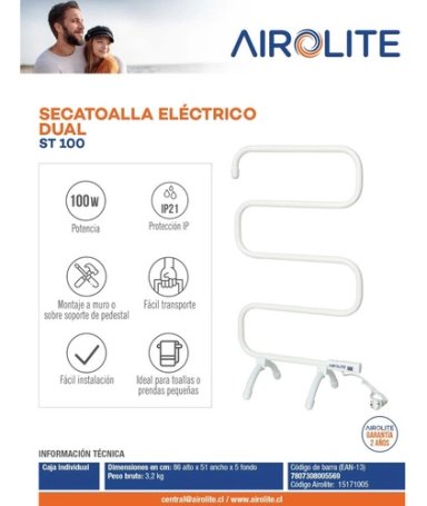 SECADORA AIROLITE SECATOALLAS DUAL BLANCO 100W ST-100 - 5