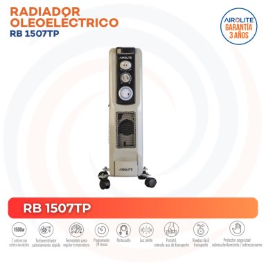 RADIADOR AIROLITE 1500 W OLEOELÉCTRICO MODELO RB 1507TP - 3