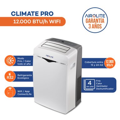 AIRE ACONDICIONADO AIROLITE PORTATIL CLIMATE PRO12000 BTU WIFI - 4