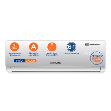 AIRE ACONDICIONADO SPLIT MURO FRIO-CALOR 9000 BTU INV AIROLITE - 1