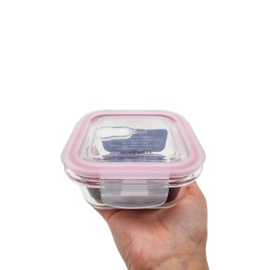 CONTENEDOR HERMETICO VIDRIO CUADRADO 390ML - 2