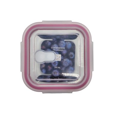 CONTENEDOR HERMETICO VIDRIO CUADRADO 390ML - 5