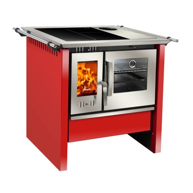 COCINA A LEÑA AMESTI 3 PLATOS ALLEGRA VITROX COMB LENTA ROJA - 1