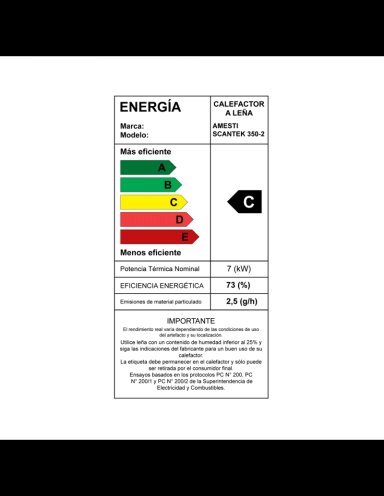 CALEFACTOR A LEÑA AMESTI SCANTEK 350 - 7