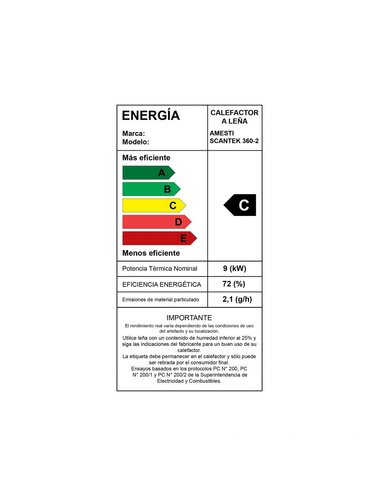 CALEFACTOR A LEÑA AMESTI SCANTEK 360 - 2