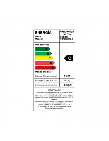 ESTUFA A LEÑA NORDIC 350 AMESTI - 2