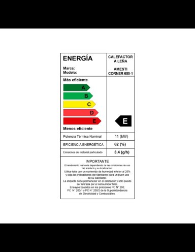 CALEFACTOR A LEÑA AMESTI CORNER 650 - 2