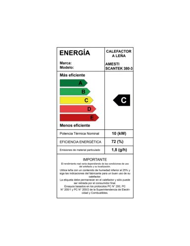 ESTUFA A LEÑA SCANTEK 380 + KIT INSTALACION 6' - 5