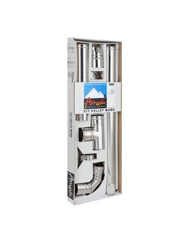 ESTUFA A PELLET SLIM 9000 EN COLOR NEGRO + KIT INST. MURO - 3
