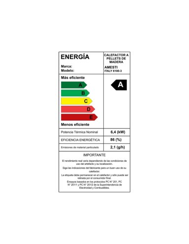 ESTUFA A PELLET ITALY 6100 NEGRA + KIT INST. MURO - 5