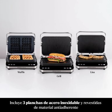 PLANCHA - PARRILLA, WAFFLES, SANDWICH , PANINI LET'S GRILL 3 EN 1 EASYWAYS - 5