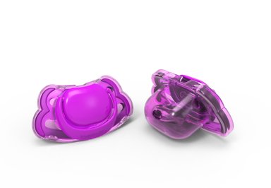 PACK DE 2 CHUPETES - FORMA ORTODONTICA (0-3 MESES) - MORADO - 1