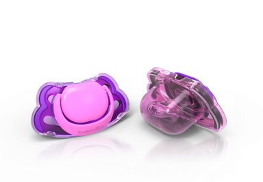 PACK DE 2 CHUPETES - FORMA ORTODONTICA (0-3 MESES) - MORADO/LILA - 1