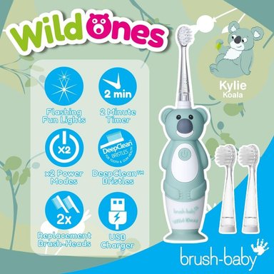 CEPILLO DIENTES BRUSH-BABY ELÉCTRICO RECARGABLE PARA NIÑOS WILDONES - 1