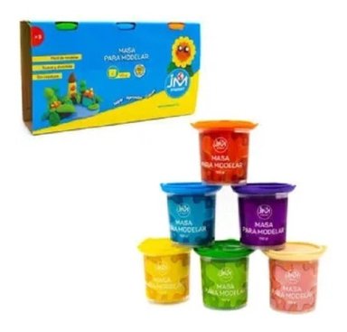 MASAS PARA MODELAR, 6 COLORES, POTES DE 150GR CADA UNO - 1