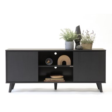 RACK TV MEDULAR ATACAMA NEGRO ALTO BLACK - 1