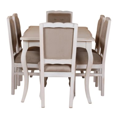 COMEDOR 6 SILLAS NORMANDO 90X160 RESPALDO TAPIZ BEIGE - 4