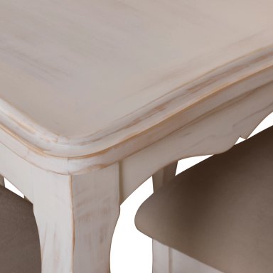 COMEDOR 6 SILLAS NORMANDO 90X160 RESPALDO TAPIZ BEIGE - 5