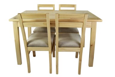 COMEDOR 4 SILLAS CASTILLA TAPIZ BEIGE - 2