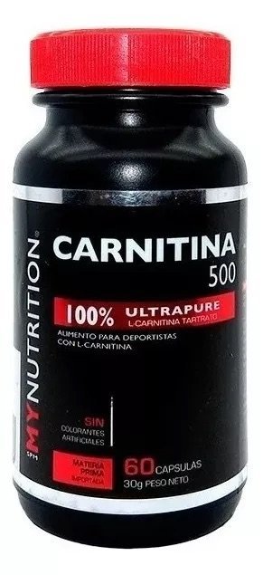 SUPLEMENTO ALIMENTICIO MYNUTRITION CAPSULAS BLANDAS CARNITINA 500 MYN 60 CAPSULAS 100% PURO - 1
