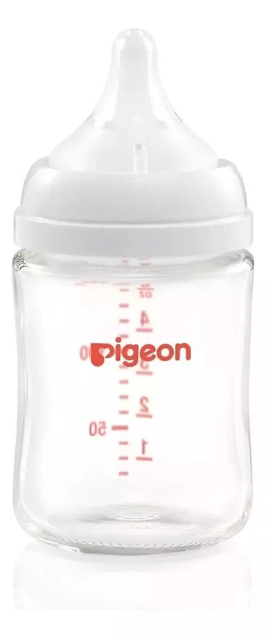 MAMADERA PIGEON SOFTOUCH VIDRIO BOCA ANCHA 160ML 0+ MES TRANSPARENTE - 2