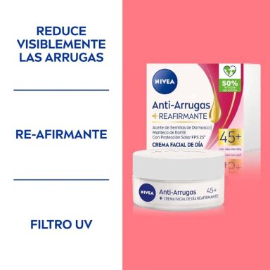 CREMA ROSTRO NIVEA 50 ML ANTIARRUGAS 45+ REAFIRMANTE TIPO PIEL TODO TIPO PIEL - 2
