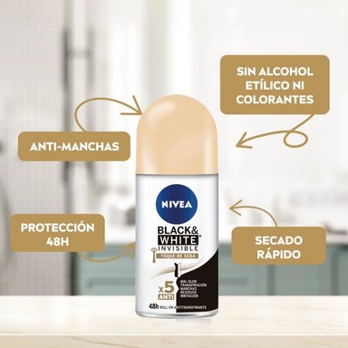 DESODORANTE NIVEA ROLL ON BLACK & WHITE TOQUE DE SEDA 50ML - 2