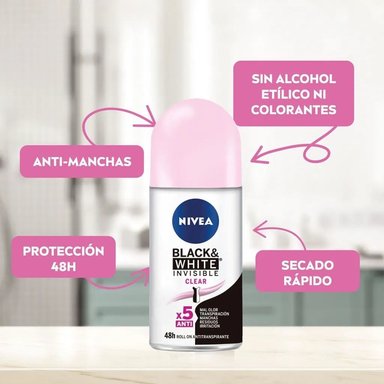 DESODORANTE NIVEA ROLL ON FEM INVISIBLE CLEAR - 3